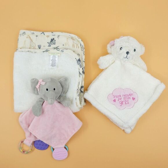 Elegant Baby Other - 3 Lovey Elegant Baby Organics Blankie - Bear Baby Gear - Elephant Modern Baby